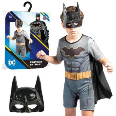 Imagem de Fantasia Batman C/ Máscara E Capa Infantil Roupa Super Herói - NOVABRI