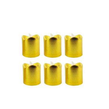 Imagem de Kit 6 Velas Dourada Eletrônica LED 4cm - Yangzi