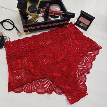 Imagem de Calcinha Hot Pant Feminina Clamar Rendada - 2055, GG, Rubi