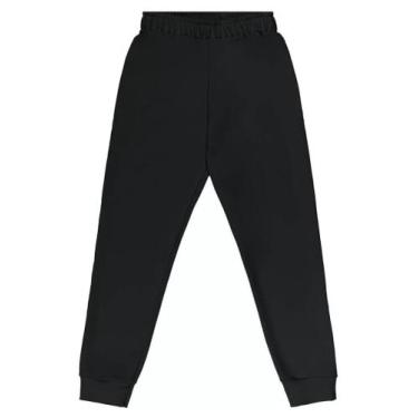 Imagem de Calça De Moletom Infantil Flanelada Com Punho Kyly, Preto, 8
