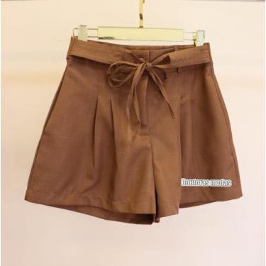 Imagem de Doutoras Modas Short Feminino Com Amarração Na Cintura Luis Twill 9111