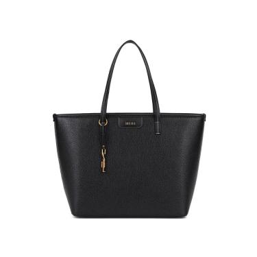 Imagem de Bolsa Shopper Santa Lolla Shopper Maxi Sintético Floater 32cm X 44cm X 15cm Preto com Pesponto Branco Feminina