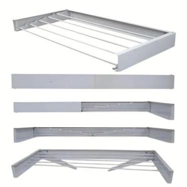Imagem de Varal Magico 4 varetas Em Aluminio 74cm - Dobravel Branco - LOJASARAH