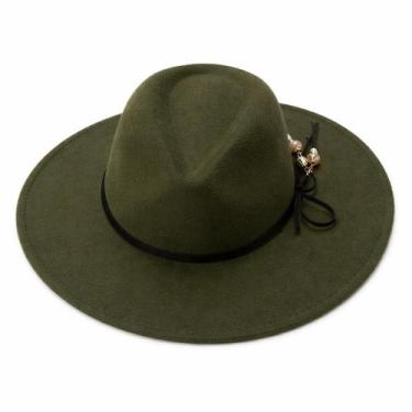 Imagem de Chapéu Fedora Unissex em Feltro Aba Média com Cordão Decorativo Estilo