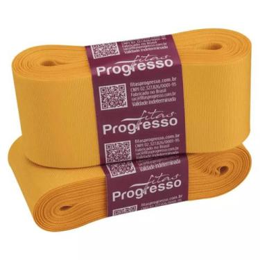 Imagem de Fita de Gorgurão Progresso 50mm Nº12 c/ 10 Metros Amarelo Ouro