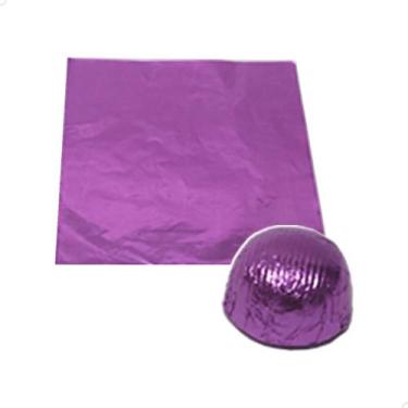 Imagem de Papel Chumbo para Doces Finos Papel Aluminio Lilas Embrulho para Bombo