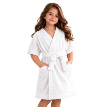 Imagem de Roupão Infantil Atoalhado Menino e Menina Cores - DW Confecções, Branc