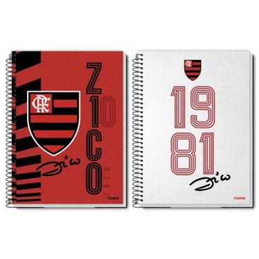 Imagem de Kit c/2 cadernos univ 80f flamengo zico sortido - credeal