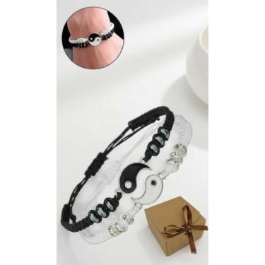 Imagem de Conjunto 2 Pulseiras Yin Yang Ajustáveis Casal - Congratulations Store