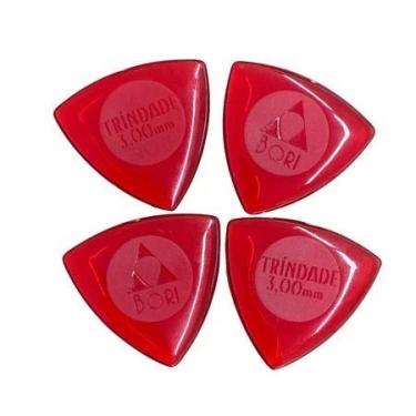 Imagem de Palheta BORI Tríndade Vermelha Translúcida para Violão Guitarra e Baix