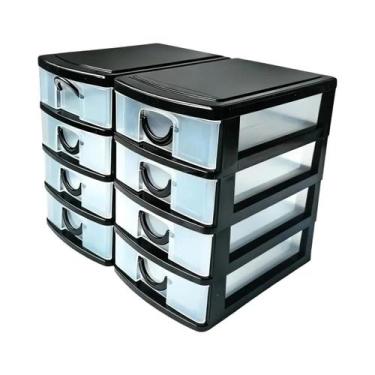 Imagem de Caixa De Armazenamento Plástica De 4 Camadas Com Gavetas, Organizador 