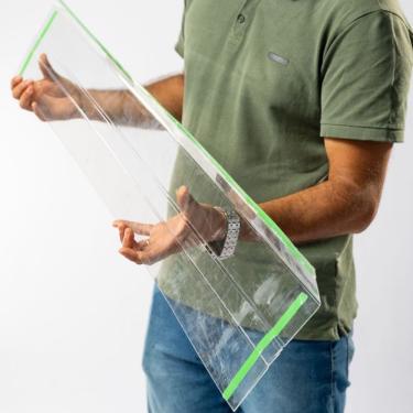 Imagem de Acabamento de Muro para Telha de Policarbonato Canto Auto Adesiva Cristal 100CM X 15CM