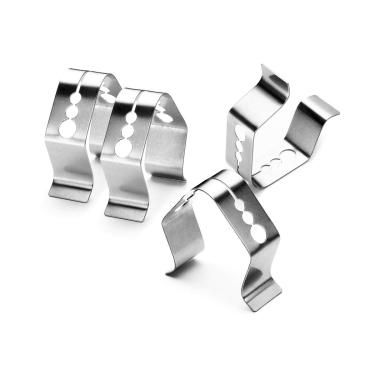 Imagem de YAOAWE grampos de grelha de aço inoxidável, termômetro de carne, suporte de sonda, leitura de temperatura ambiente, cortador de grelha de forno de churrasco, cabo de suporte de carne para Maverick...