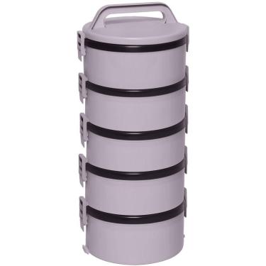 Imagem de 4 Conjuntos 5 Marmitas Térmica Plástica Termopratos 1,5l Tekcor
