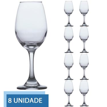 Imagem de Conjunto 8 Taças de Vidro 318ml VINHO TINTO ÁGUA Cristal