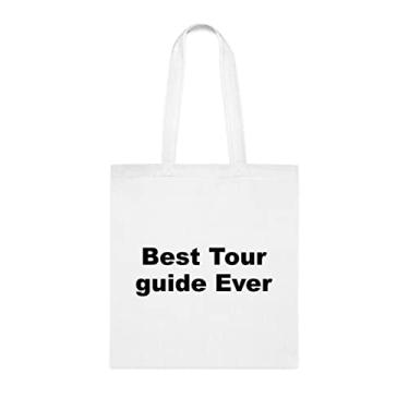 Imagem de Bolsa Tote Guide Tour, Best Tour Guide Ever Tote Bag, Guia de viagem, Presente para Guia de Turismo, Bolsa de Ombro Guia Turístico, Sacolas Reutilizáveis, Ideia de Presente de Cesta