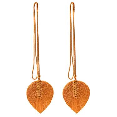 Imagem de Cortina de macramê com 4 unidades em forma de cortina trançada para sala de estar cortina de janela de retenção para sala de casa decoração de quarto, 03