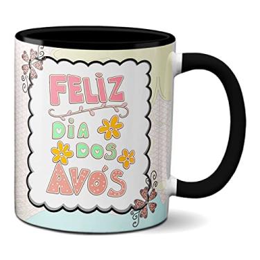 Imagem de Caneca De Cafezinho Com Amor Presente Feliz Dia Dos Avós (Preta)