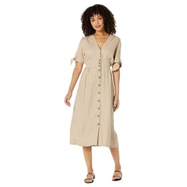 Imagem de Buffalo David Bitton Vestido feminino Mariposa gola V botão frontal 2, Oxford Tan, M