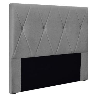 Imagem de Cabeceira Solteiro 0,90M Aquilla Linho Rústico Cinza Escuro