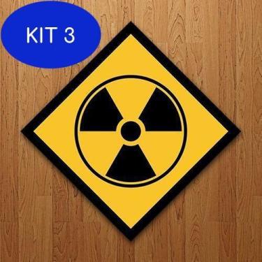 Imagem de Kit 3 Placa Decorativa Nerd - Radioativo - Sinalizo