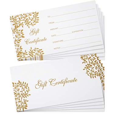 Imagem de Outus 50 peças de vales de oferta em branco para vouchers de empresa cartão de cupom para spa salão restaurantes vouchers de cliente personalizados para aniversário do dia dos pais, cartão de presente