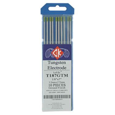 Imagem de CK T187GTM Eletrodo de tungstênio LaYZr 1/8" x 7", pacote com 10