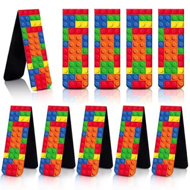 Imagem de Pacote com 36 blocos de montar marcadores magnéticos bloco de página de tijolo clipe de marcador de livro dupla face acessórios de livro marcadores de página para amantes de livros marcadores fofos para professores, estudantes