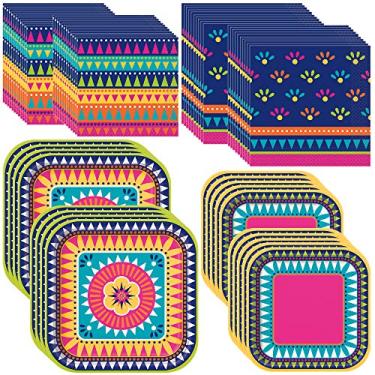 Imagem de Unique Conjunto de louça Boho Fiesta | pratos, guardanapos | decoração de festa de aniversário, decorações de chá de bebê, casamento boêmio