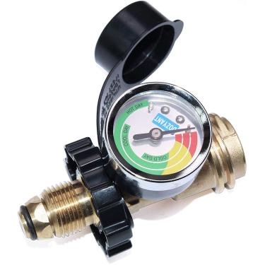 Imagem de DOZYANT Adaptador de tanque de propano POL com medida universal Converter válvula de tanque POL LP para QCC1/Tipo 1, tipo de conexão antigo para novo, medidor de tanque de propano, prata