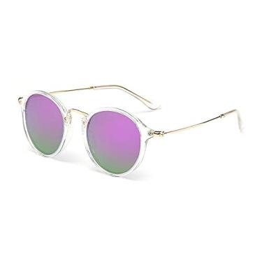 Imagem de Óculos de sol polarizados redondos fashion retrô masculino feminino designer revestimento espelhado óculos de sol gafas de sol uv400,2, tamanho único