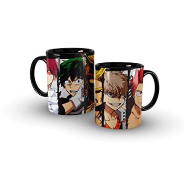 Imagem de LEAR Caneca Preta Boku no Hero Academia - Porcelana Durável - 325 ML - Copo de Bebida - Anime