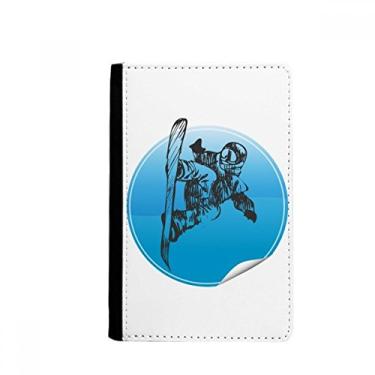 Imagem de Esquis e bastões de esqui para esportes de inverno padrão porta-passaporte Notecase Burse carteira capa para cartão, Multicolorido.