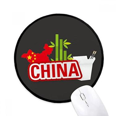Imagem de China Map Bamboo Red China Town Mouse Pad Desktop Office Tapete redondo para computador