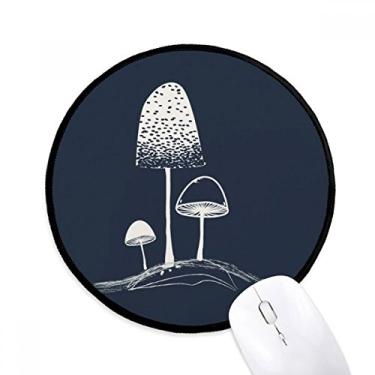 Imagem de DIYthinker Tapete de mouse bonito ilustração de cogumelo de desenho animado desktop escritório tapete redondo para computador