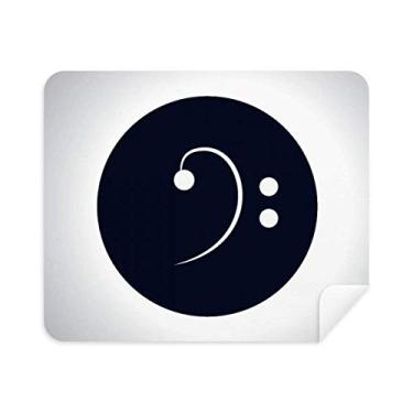 Imagem de DIYthinker Limpador de tela branco Music Bass Clef preto pano de limpeza 2 peças tecido de camurça