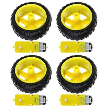 Imagem de MOOKEENONE 4 rodas de plástico robô de carro inteligente com motor de engrenagem DC 3-6 V para Arduino