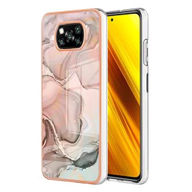 Imagem de Capas de armadura de mármore bonitas compatíveis com Xiaomi Poco X3 NFC X 3 NFC Capa de silicone Moldura Simplicidade Proteção à Prova de Choque (2, Xiaomi Poco X3 NFC)
