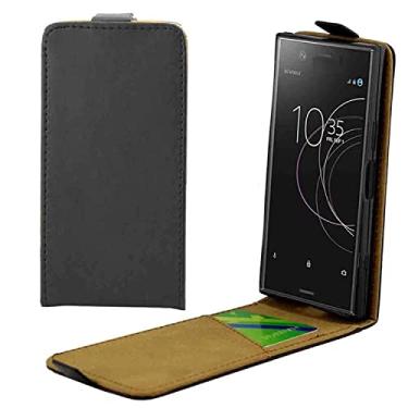 Imagem de HONGYAN Capa de telefone Para Sony XZ1 Compact Vertical Flip Leather Protetive Back Casal com slot de cartão Capa protetora