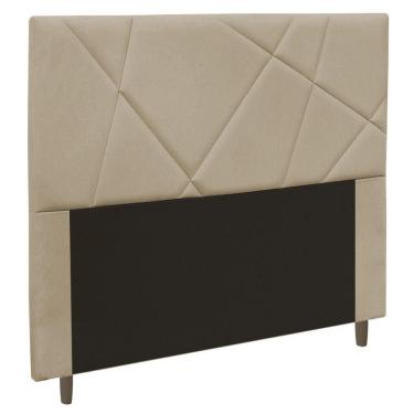 Imagem de Cabeceira Cama Box Casal Mali 140Cm Suede Bege - Abmaza