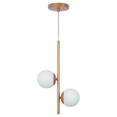 Imagem de Lustre Pendente Jabuticaba /2 Globo de Vidro - Rose Gold
