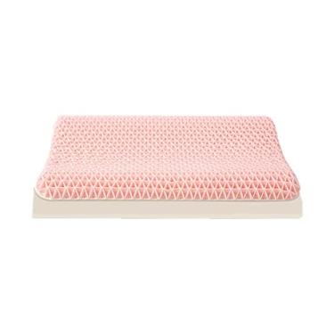 Imagem de Travesseiro de cama Travesseiro sem pressão de pectina TPE, travesseiro ergonômico, travesseiro de látex natural composto travesseiro para dormir (com fronha) (cor: rosa) quality goods