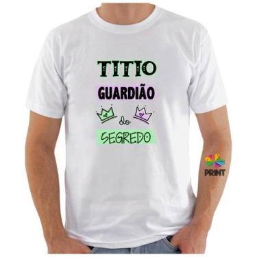 Imagem de Camiseta Adulto Titio Guardião Do Segredo Est. Lilás Verde - Chá De Be