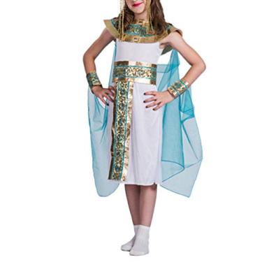 Imagem de de princesa de Cleópatra para festa de aniversário vestido de princesa egípcia antigo tamanho P