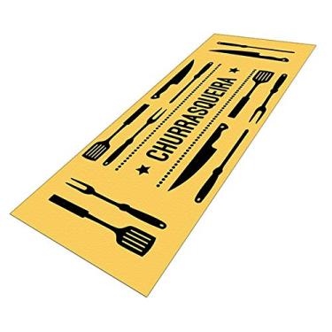Imagem de Tapete Passadeira Churras Antiderrapante Amarelo-50 x 180