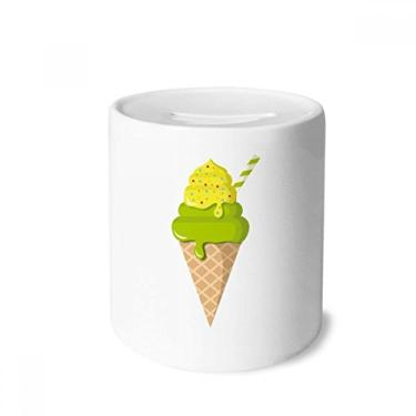 Imagem de DIYthinker Caixa de dinheiro com casquinha de sorvete verde Matcha caixa de cerâmica porta-moedas presente de cofrinho