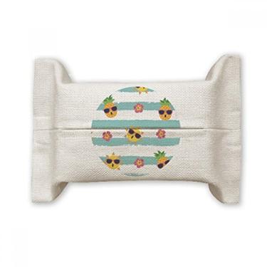 Imagem de Abacaxi Sun Glass Flower River Capa de papel para lenços faciais Bolsa de linho de algodão