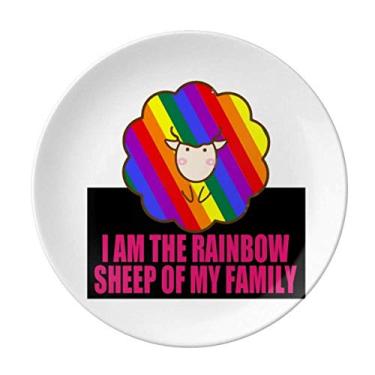 Imagem de I Am The Rainbow Sheep Of My Family Prato decorativo de porcelana Salver Prato de jantar