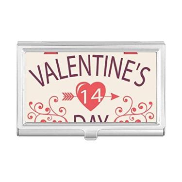 Imagem de Carteira vermelha Happy Valentine's Day 14 corações com porta-cartões e flechas