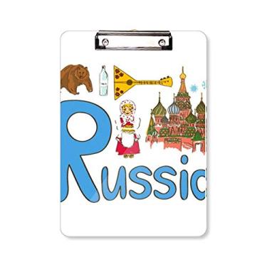 Imagem de Placa de apoio com estampa de marco nacional da Rússia para pasta, pasta, bloco de escrita A4